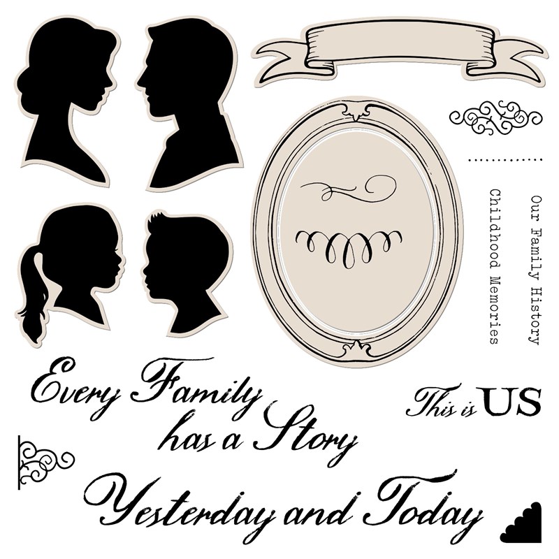 Yesterday & Today—Scrapbooking Stamp + Thin Cuts