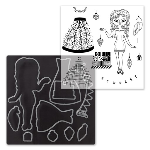 Christmas Paper Doll Stamp + Thin Cuts (Z4053)