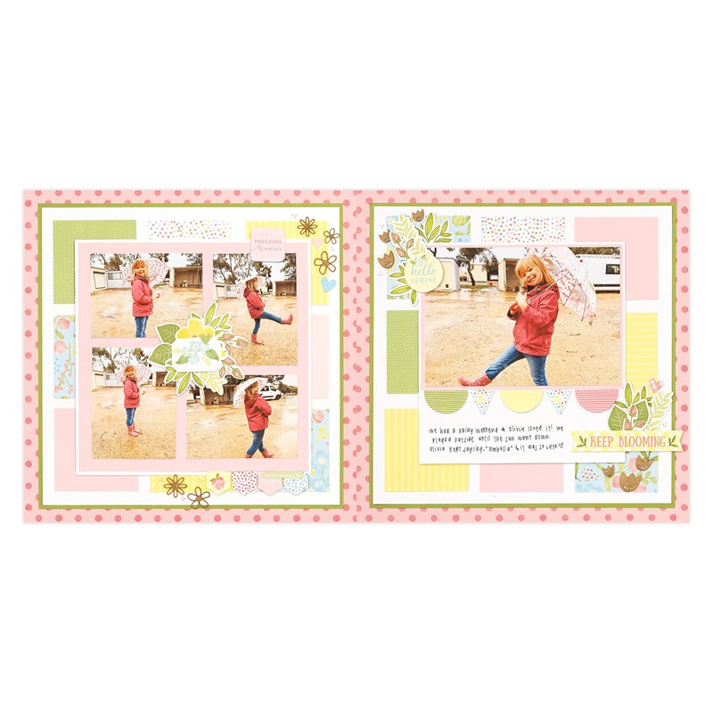 Four Seasons—Spring Scrapbooking Workshop Kit (without stamp + Thin Cuts)