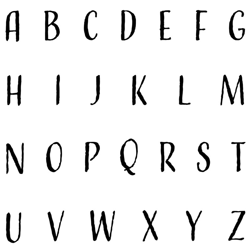 Etched Alphabet stamp set