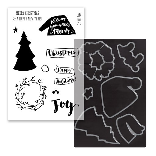 Beary Christmas—Cardmaking Stamp + Thin Cuts (Z4046)