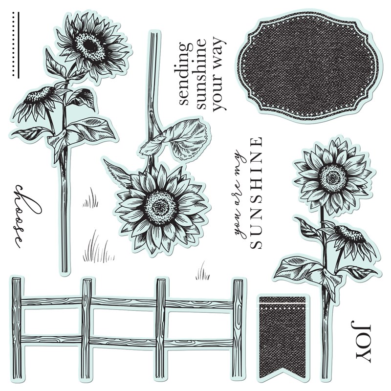 Joyful Sunflower Stamp + Thin Cuts