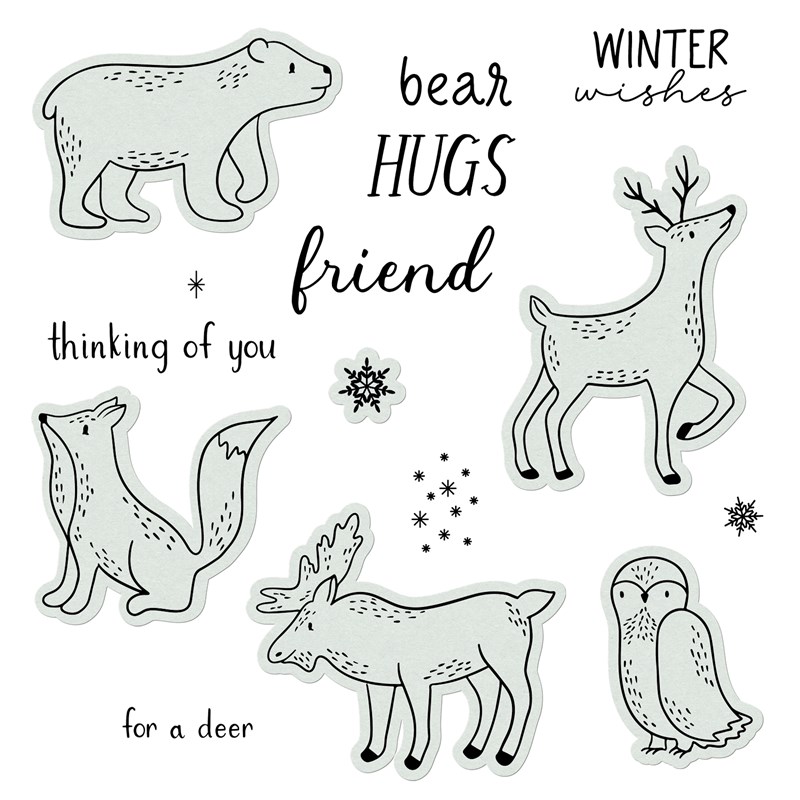 Bear Hugs & Deer Wishes Stamp + Thin Cuts