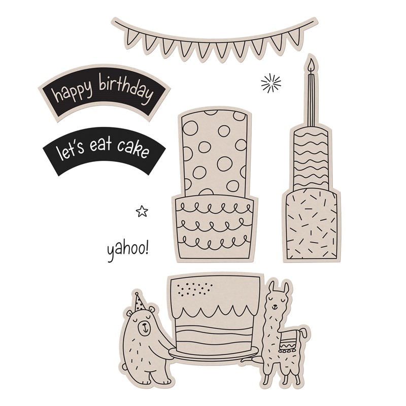 Let's Eat Cake Stamp + Thin Cuts