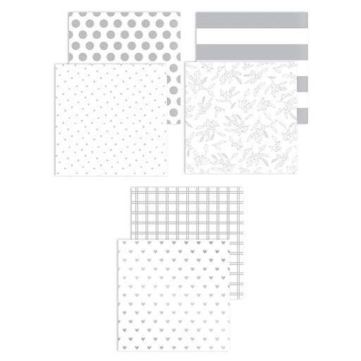 Silver Foil Patterns Paper Packet (X8018)
