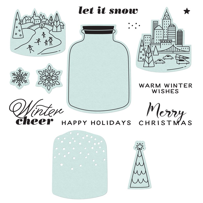 Winter in a Bottle Stamp + Thin Cuts