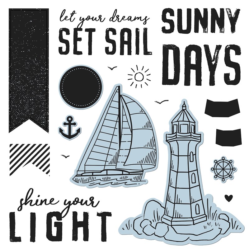 Seas the Day—Scrapbooking Stamp + Thin Cuts