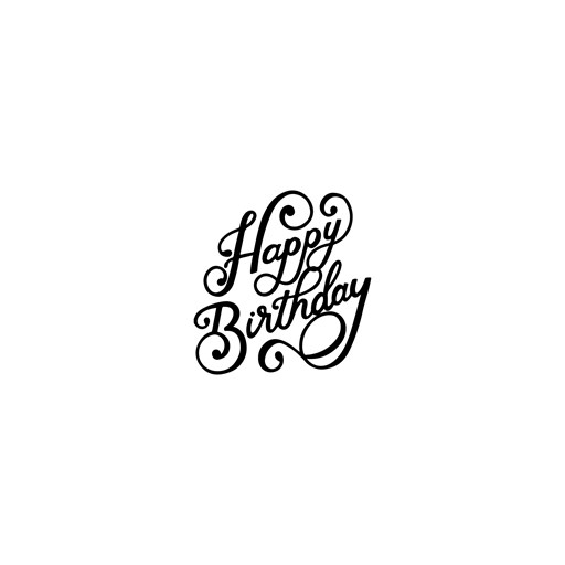 Swirly Happy Birthday (M1277)
