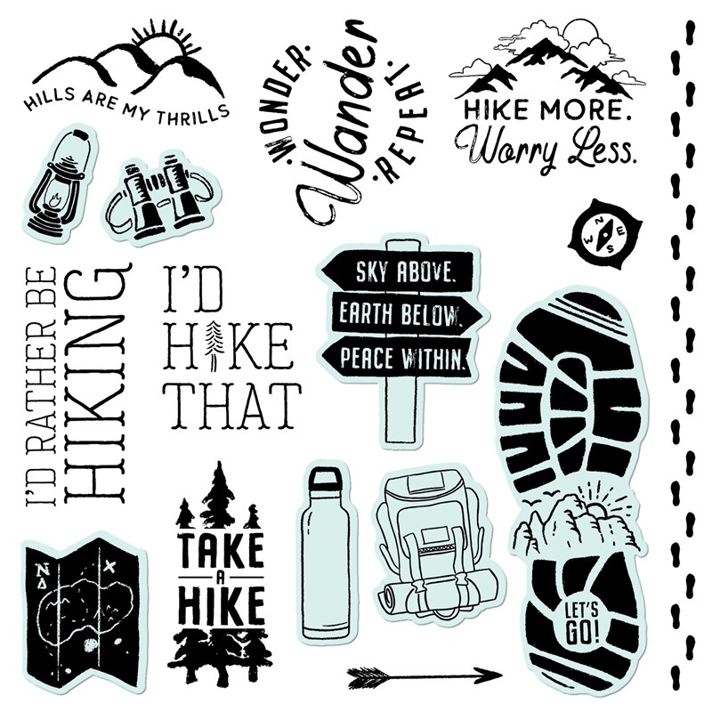 Take a Hike Stamp + Thin Cuts