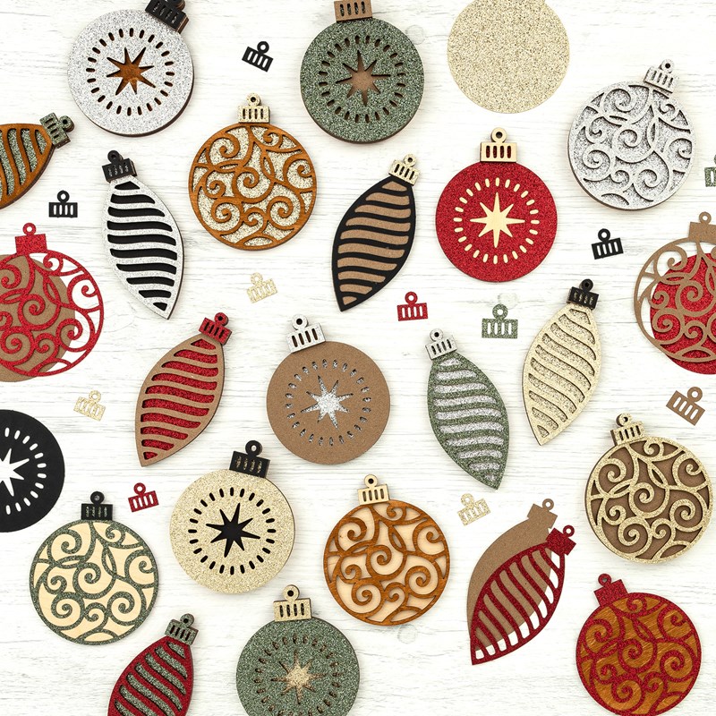 Pine Glitter Paper Star Ornaments