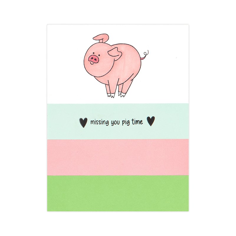 Funny Farm Card missing you pig time