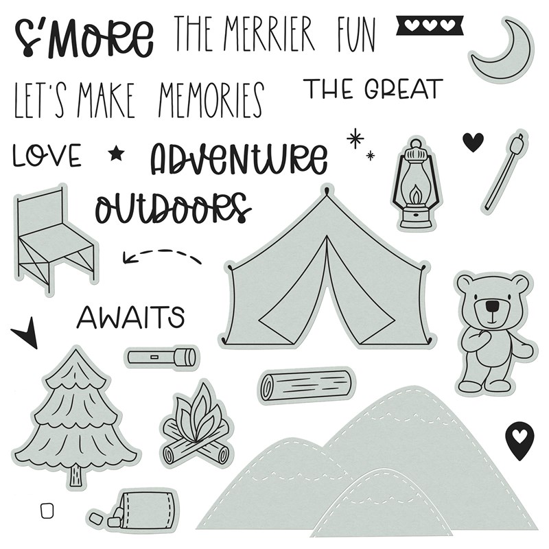 S'more Adventures Stamp + Thin Cuts