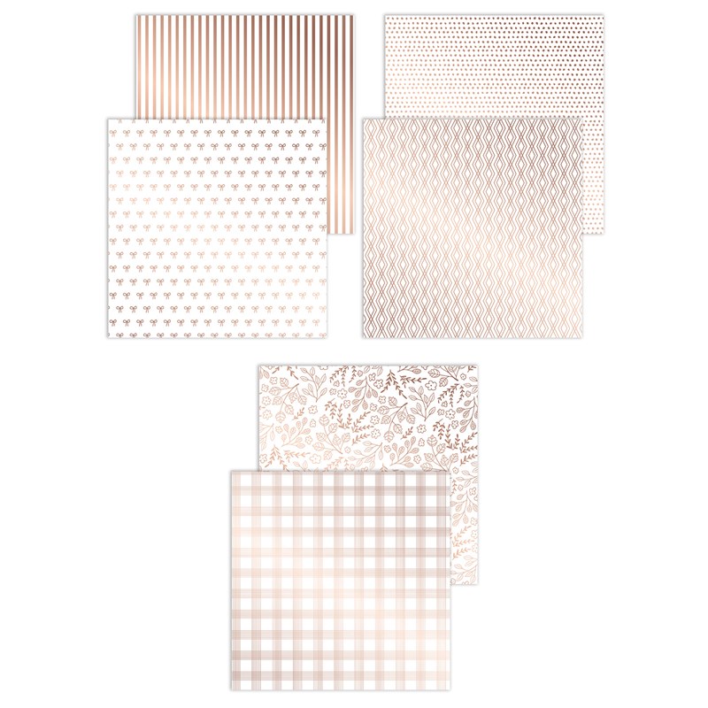 Rose Gold Foil Patterns Paper Packet