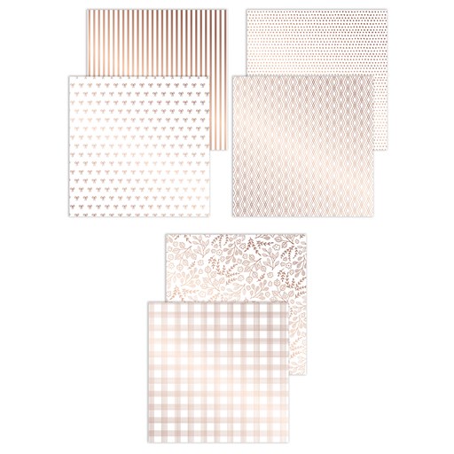 Rose Gold Foil Patterns Paper Packet (X8029)