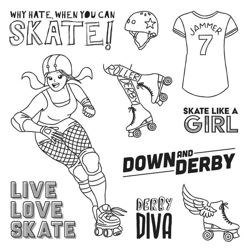 Skate like a Girl Stamp Set
