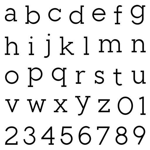 Simple Serif Lowercase (D1965)