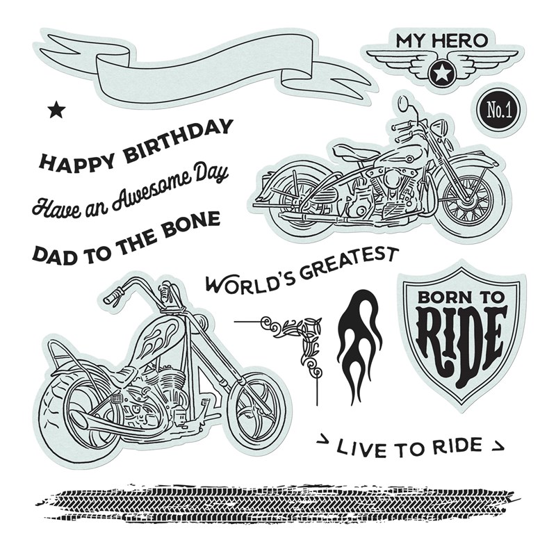 Born to Ride Stamp + Thin Cuts