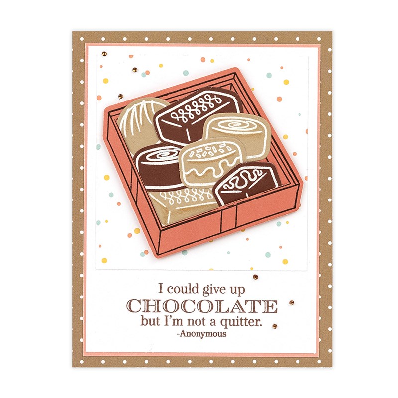 Eat Chocolate Stamp + Thin Cuts
