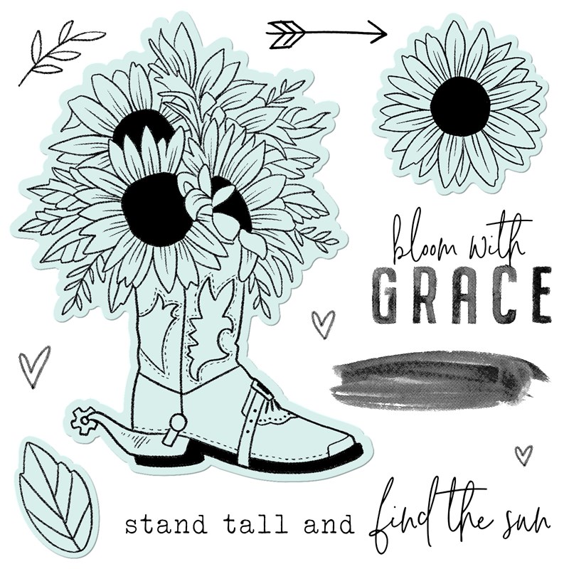 Bloom with Grace—Scrapbooking Stamp + Thin Cuts