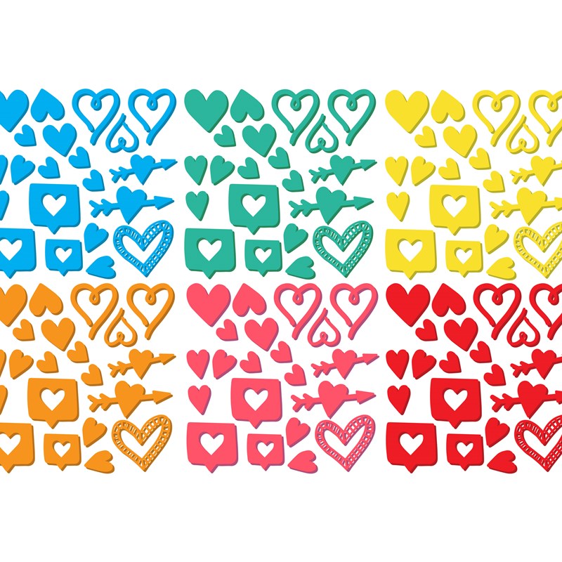 Rainbow Acrylic Hearts