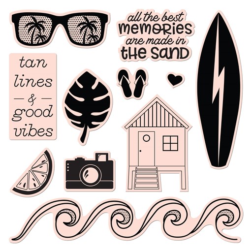 Summer Vibes—Scrapbooking Stamp + Thin Cuts (Z3745)