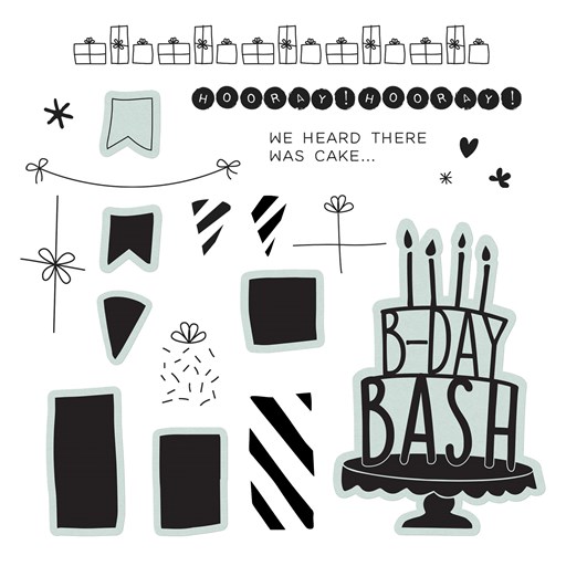 Cake Day—Scrapbooking Stamp + Thin Cuts (Z4416)