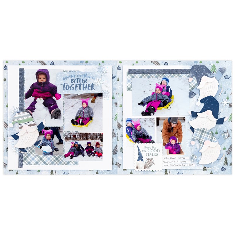 Gnomes for Winter Scrapbooking Workshop Kit (without stamp or Thin Cuts)
