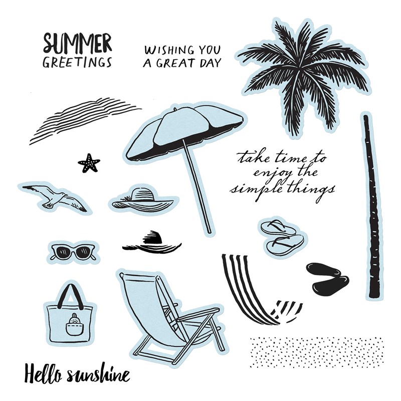 Summer Greetings Stamp + Thin Cuts