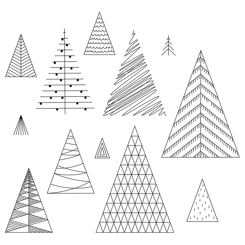 Triangle Trees Stamp Set