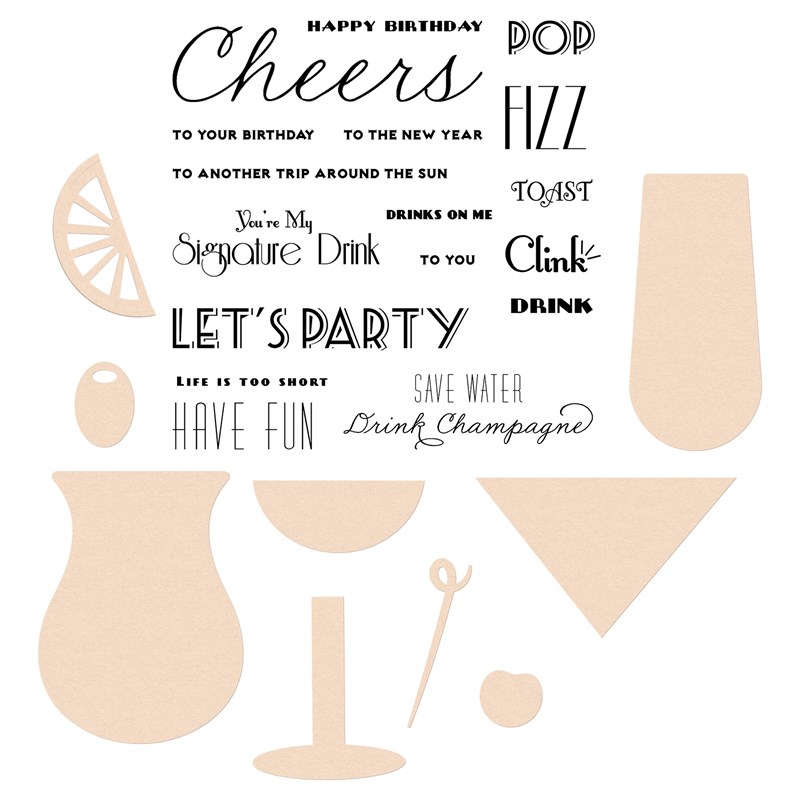 Happy Hour Stamp + Thin Cuts