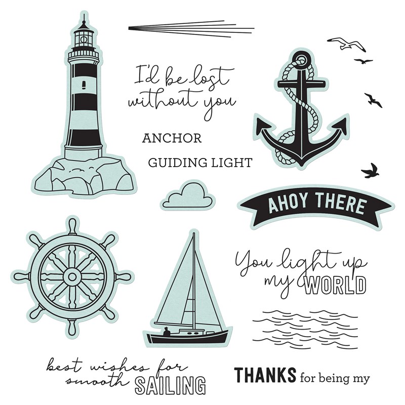 Ahoy There Stamp + Thin Cuts