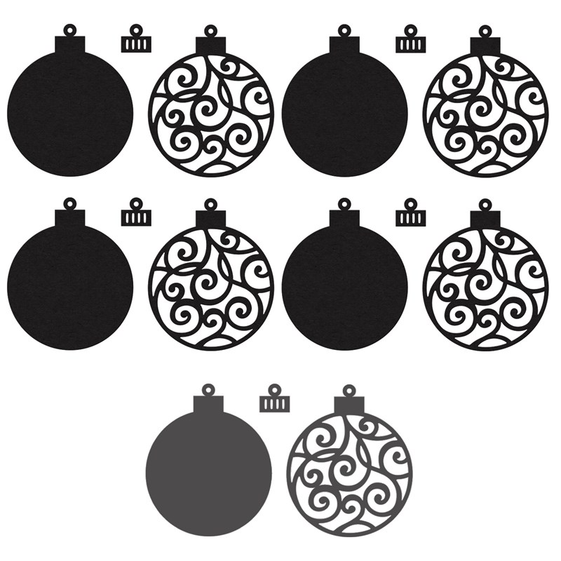 Black Paperboard Flourish Ornaments