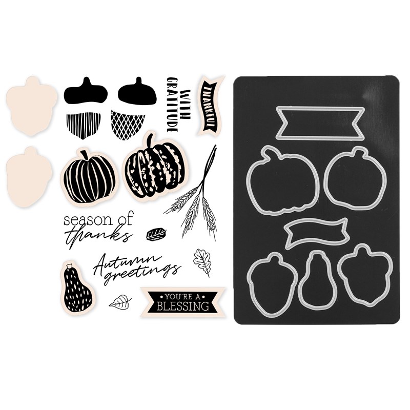 Pumpkin Spice—Cardmaking Stamp + Thin Cuts