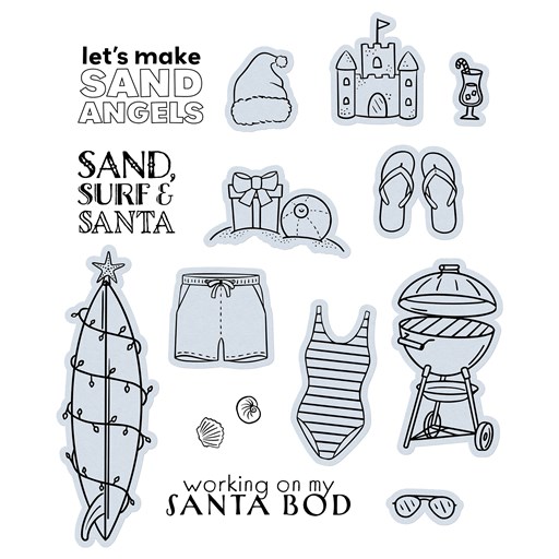 Sand, Surf & Santa Stamp + Thin Cuts (Z8042)