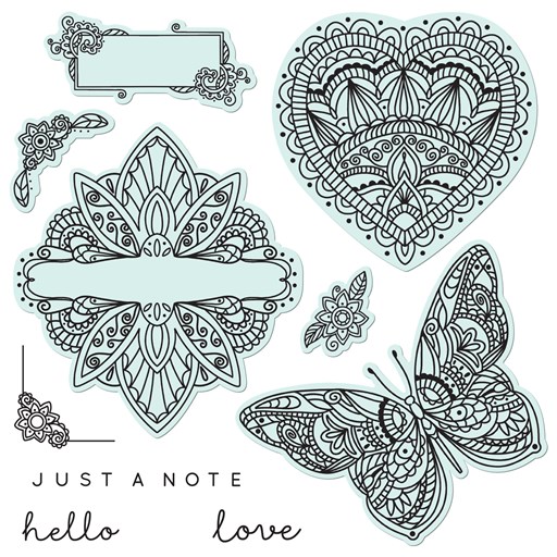 Delicate Mandala Shapes Stamp + Thin Cuts (Z3737)