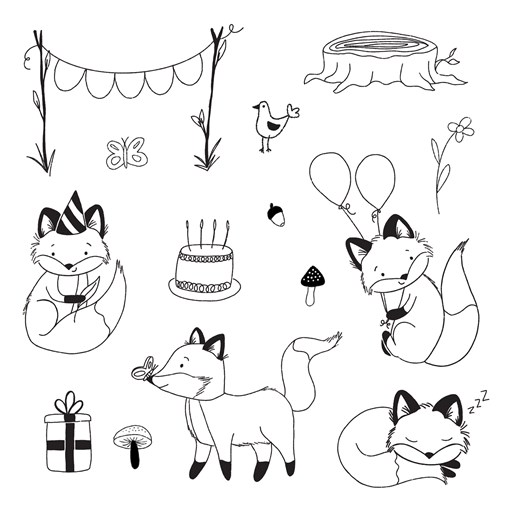 Party Fox Stamp Set (D2103)