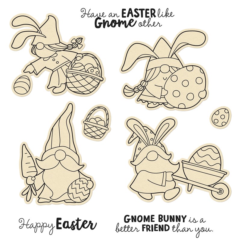 Easter Gnomes Stamp + Thin Cuts