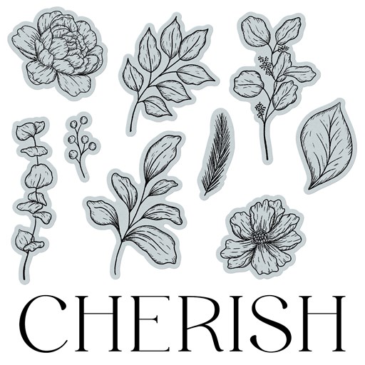 Cherish—Scrapbooking Stamp + Thin Cuts (Z8039)