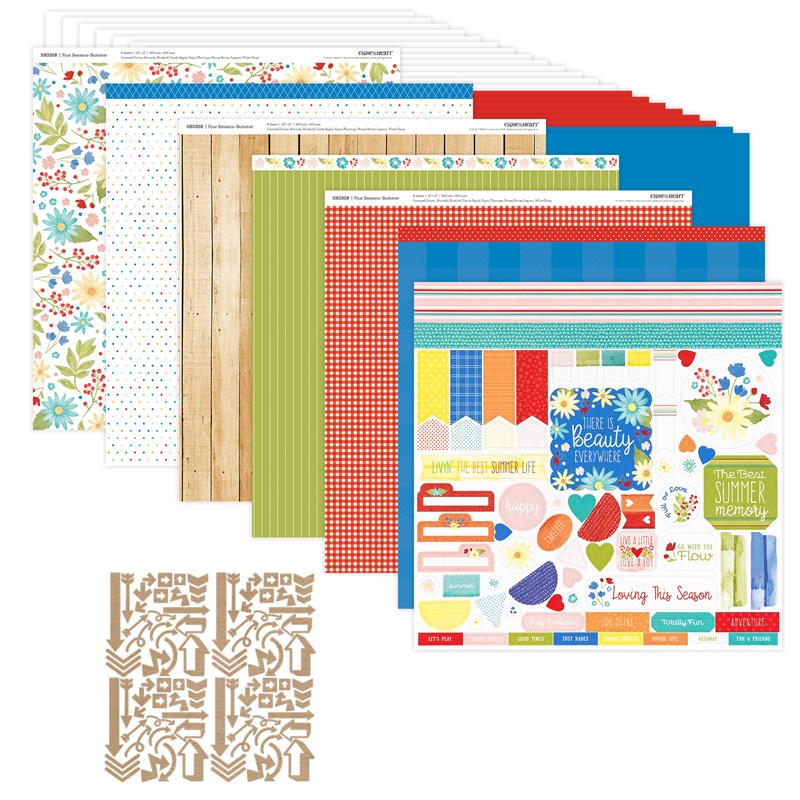 Four Seasons—Summer Scrapbooking Kit (without stamp + Thin Cuts)
