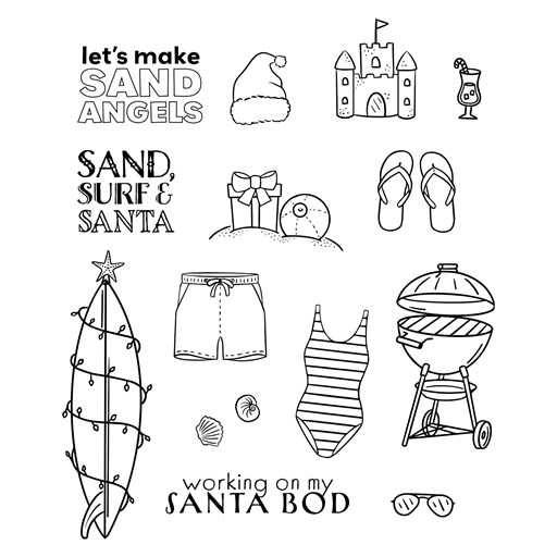 Sand, Surf & Santa Stamp Set (D2132)
