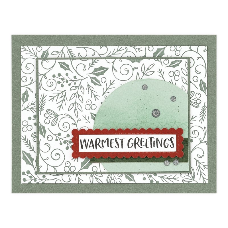 Warmest Greetings Card Front Stamp + Thin Cuts