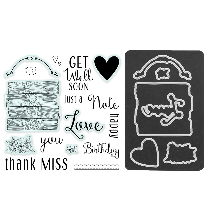 Rustic Sign Sentiments Stamp + Thin Cuts