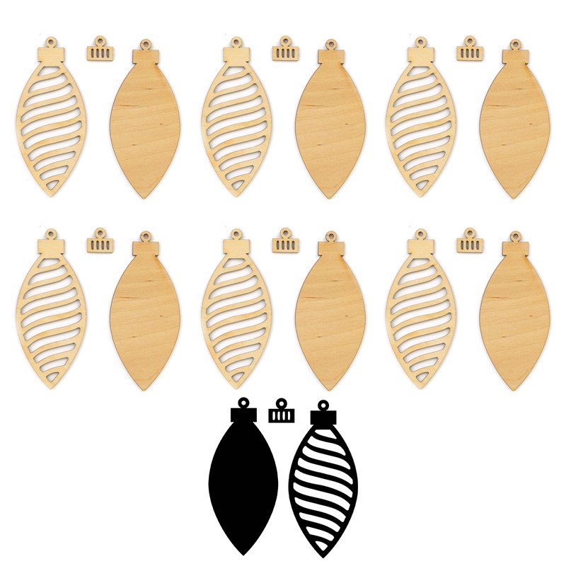 Wood Stripe Ornaments