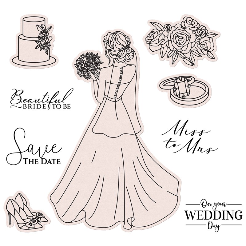 Beautiful Bride Stamp + Thin Cuts
