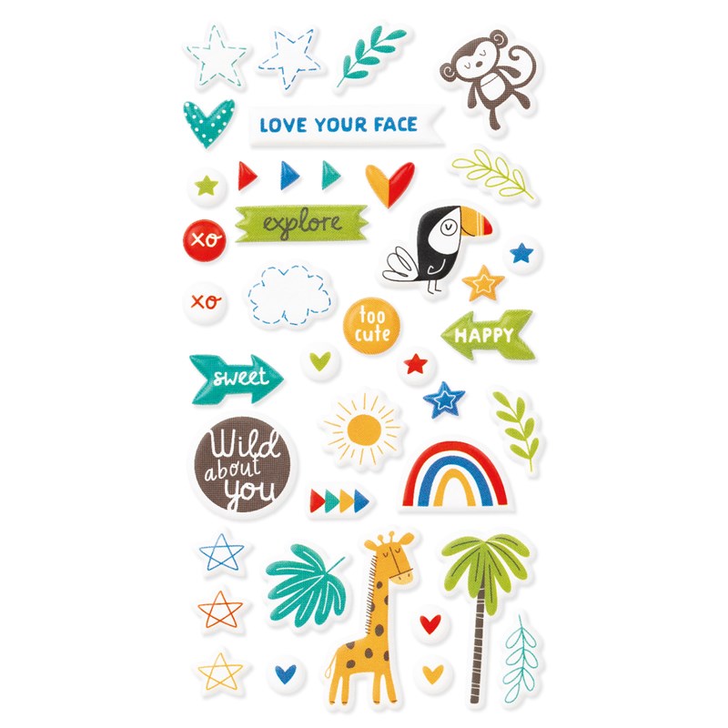 Sweet Safari Puffy Stickers