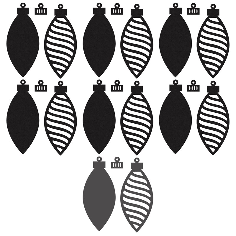 Black Paperboard Stripe Ornaments