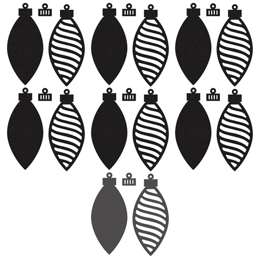 Black Paperboard Stripe Ornaments (CC102321)