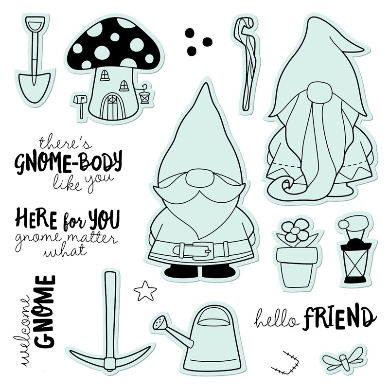 Garden Gnomes Stamp + Thin Cuts