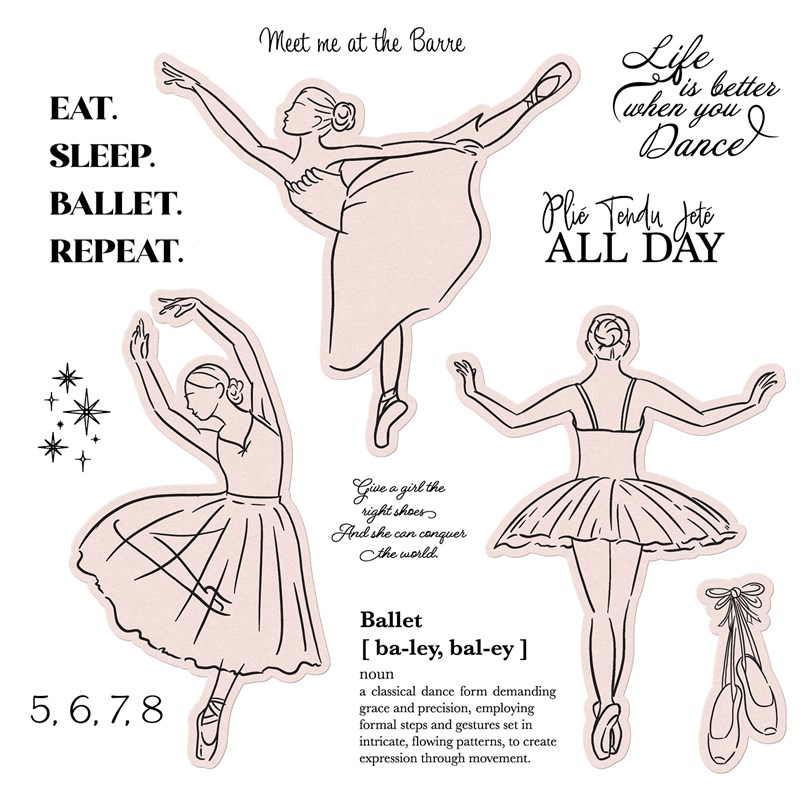 Dancing Ballerina Stamp + Thin Cuts