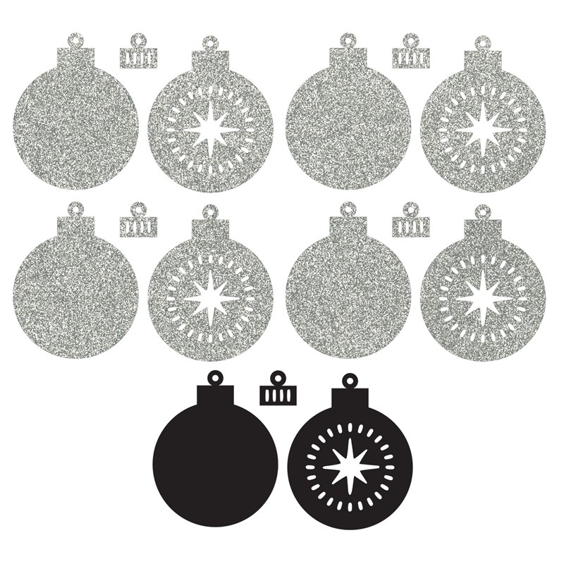 Silver Glitter Paper Star Ornaments